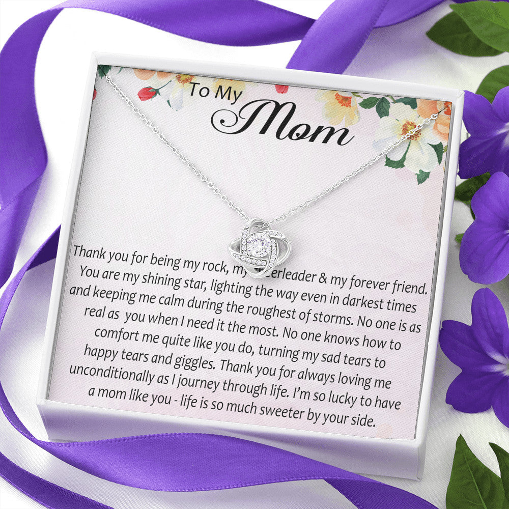 To My Mom Love Knot Necklace From Daughter Son, Mother's Day Trendy Gift For Mommy Mum Mama