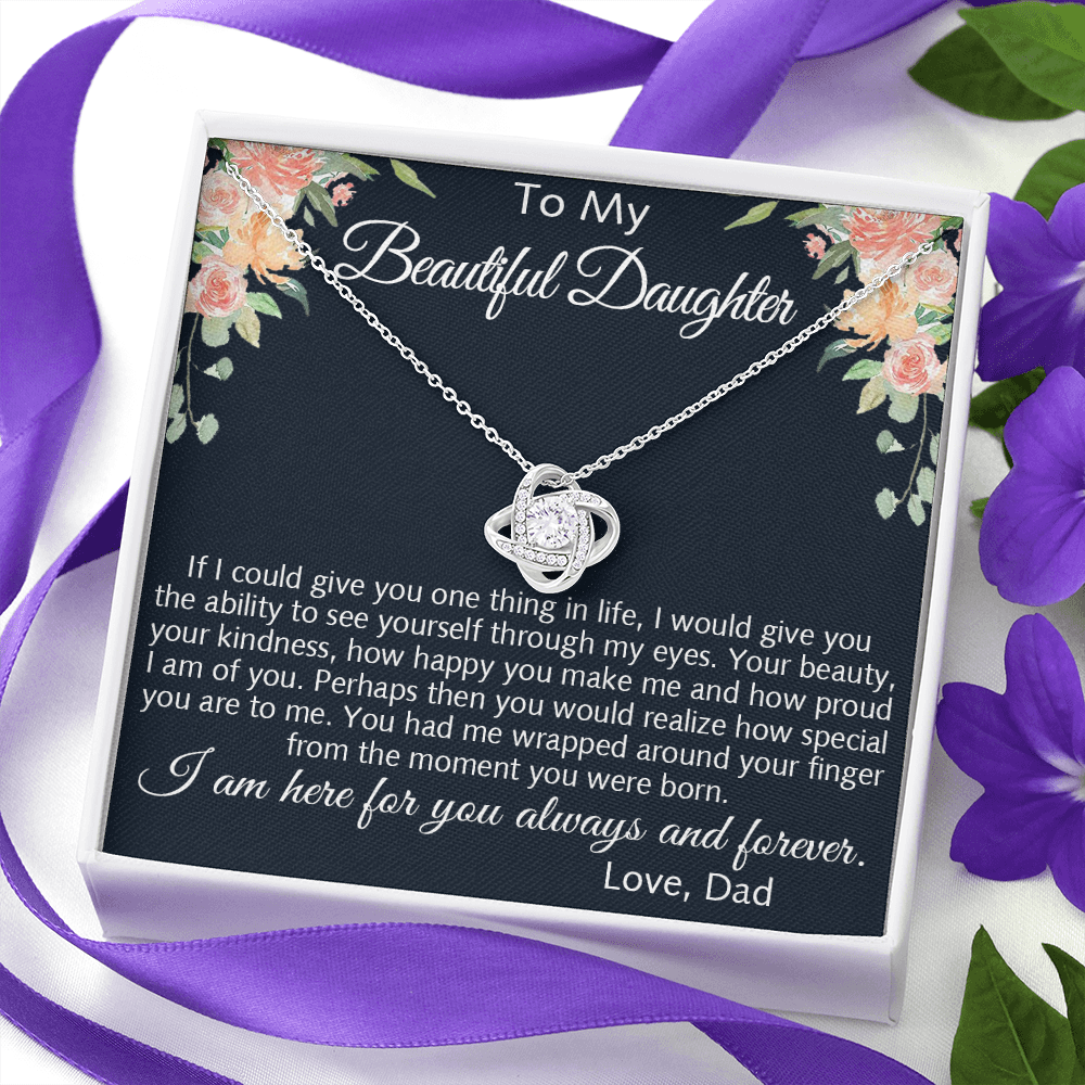 To My Beautiful Daughter Love Gift - Alluring Beauty Luxury Necklace For Birthday