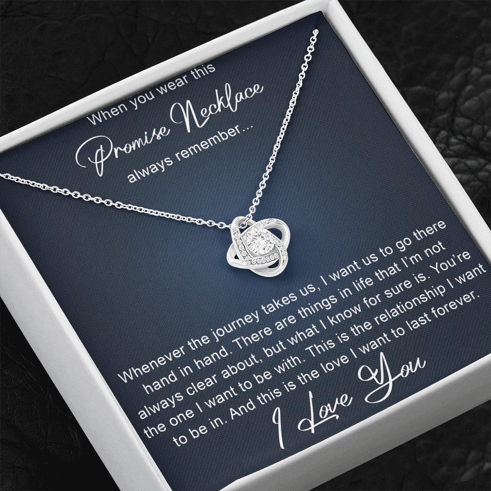 Promise Necklace for Girlfriend from Boyfriend, For Couples, Gift for Girlfriends Birthday, Luxury Love Knot Necklace