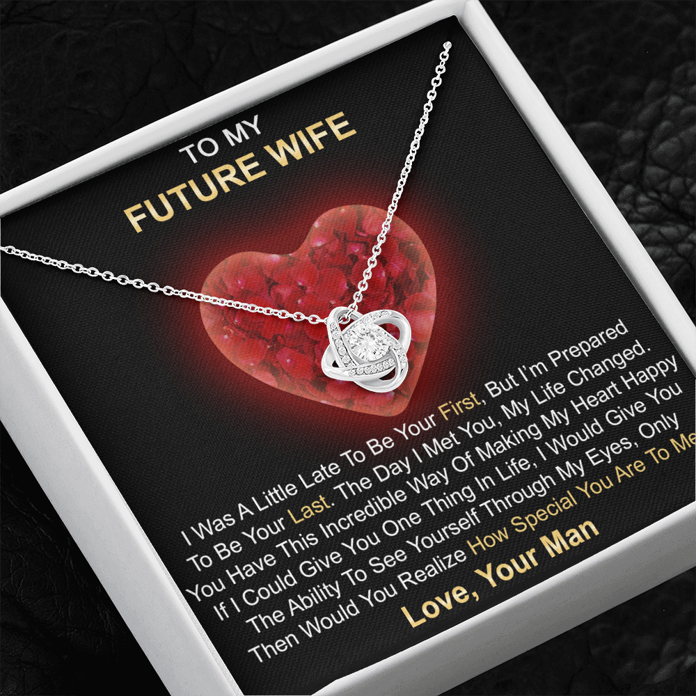 To My Future Wife Love Knot Necklace Engagement Gift for Future Wife, Birthday Gift