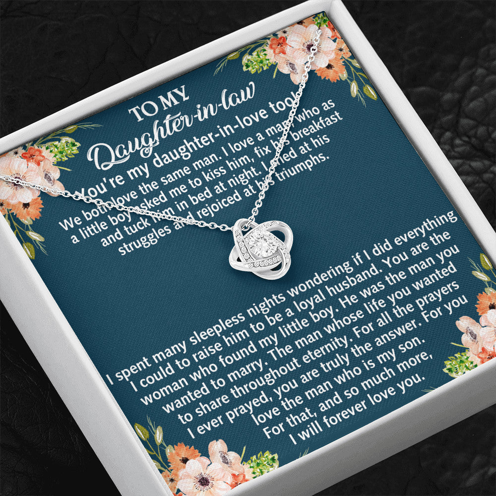 To My Daughter-in-law Love Gift Luxury Love Knot Necklace, Surprise Your Lover Jewelry Gift for Special Occasion