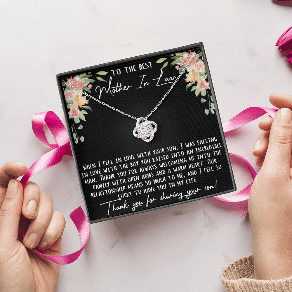 To The Best Mother-In-Law Gift - Alluring Beauty Luxury Necklace with Inspirational Message Card.