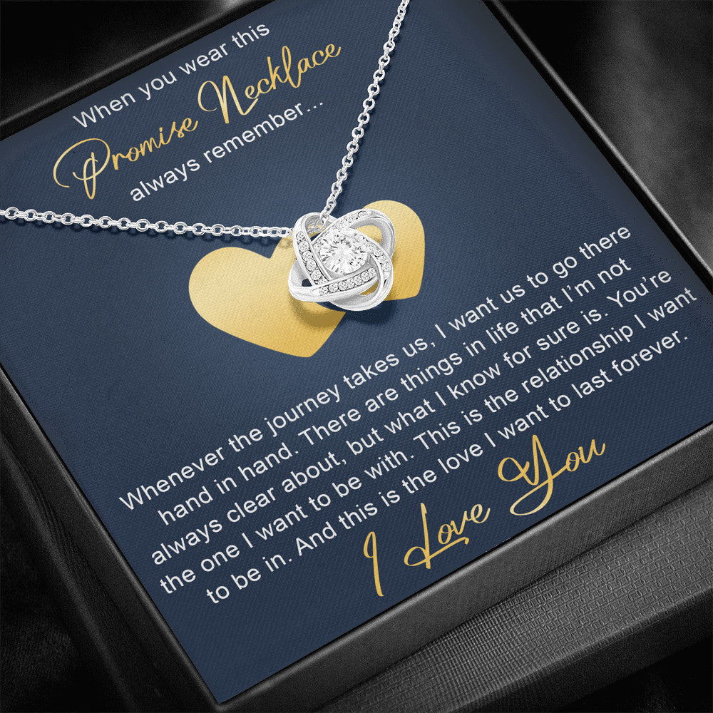 Promise Necklace for Girlfriend from Boyfriend, For Couples, Gift for Girlfriends Birthday, Luxury Love Knot Necklace