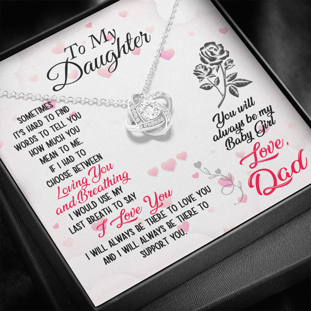 To My Daughter Birthday Gift from Dad Father - Inspirational Unique Novelty Luxury Necklace For Xmas Back to School or any Gift Occasion