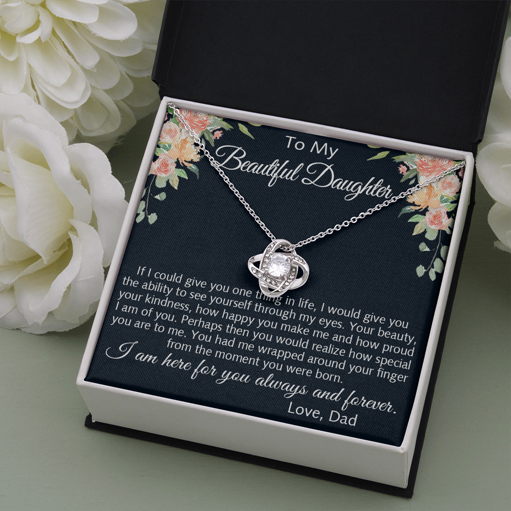 To My Beautiful Daughter Love Gift - Alluring Beauty Luxury Necklace For Birthday
