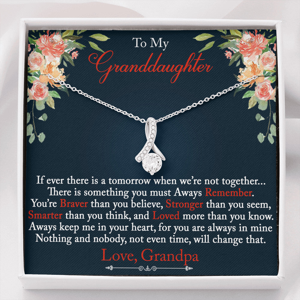 To My Granddaughter Birthday Gift Beauty Alluring Necklace Chain with Inspirational Message