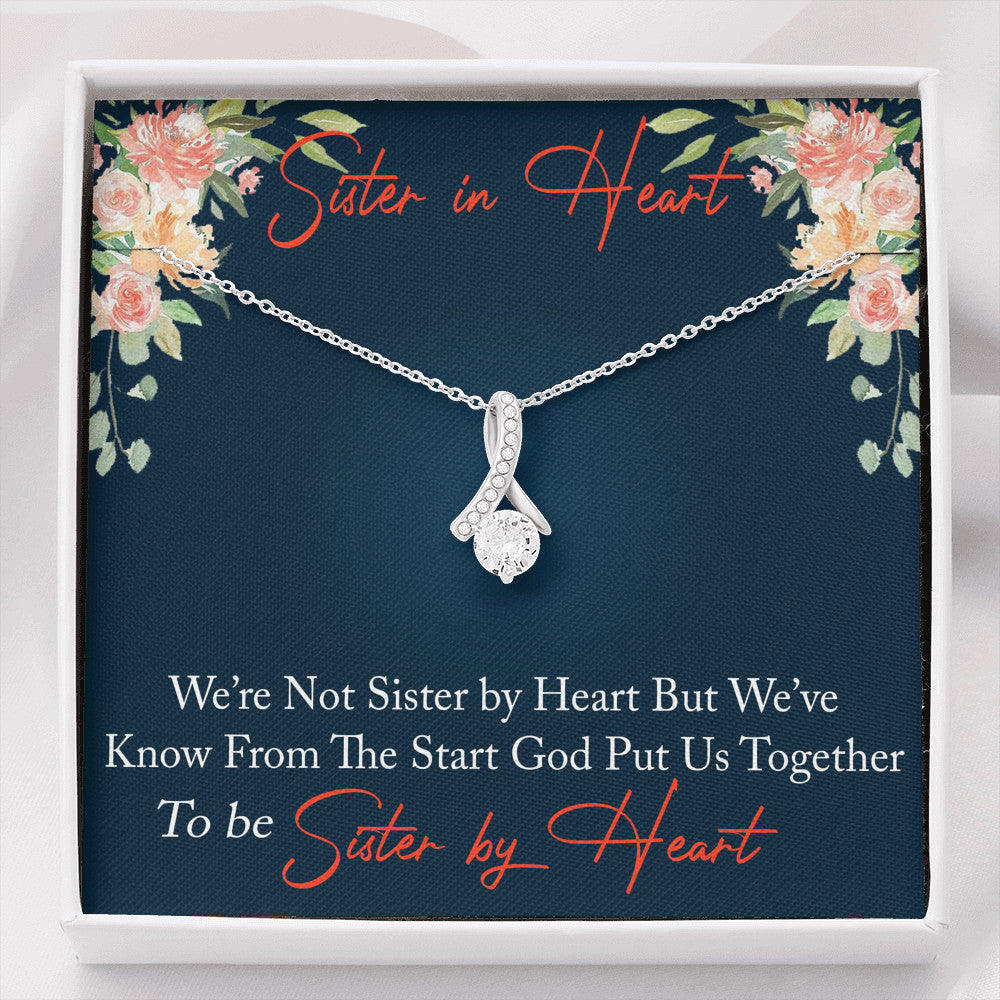 Unbiological Sister Gift - Not Sisters By Birth But Sisters By Heart Alluring Beauty Necklace - BFF Soul Sister Gifts for Women