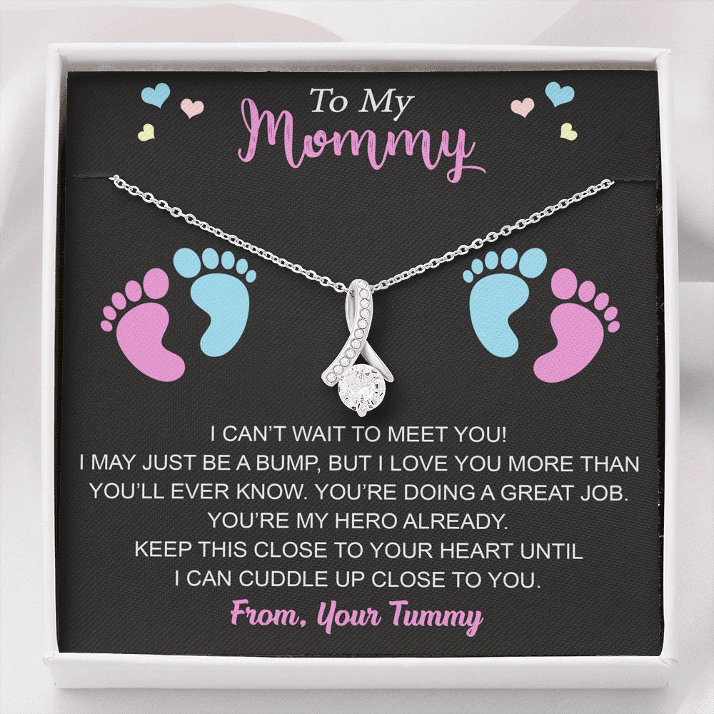 To My Mommy Luxury Alluring Necklace Gift for New Mom, First Time Expectant Mom, New Pregnant Mom