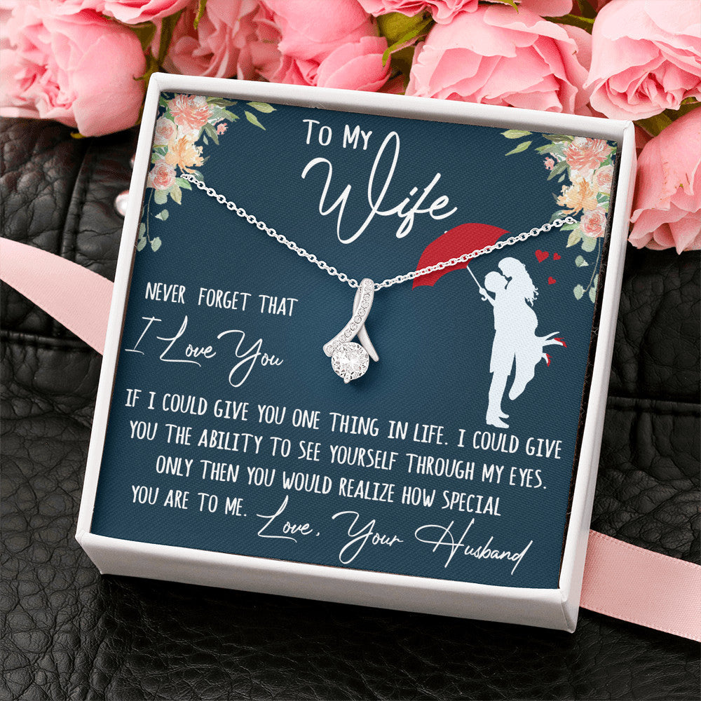 To My Wife Gift Alluring Beauty Necklace Sentimental Message Card Husband and Wife Gift