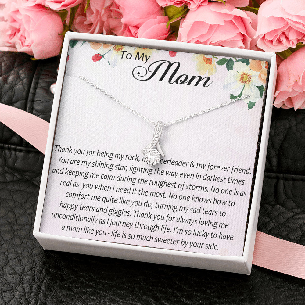 To My Mom Gift Alluring Beauty Necklace From Daughter Son, Mother's Day Trendy Present For Mommy Mum Mama
