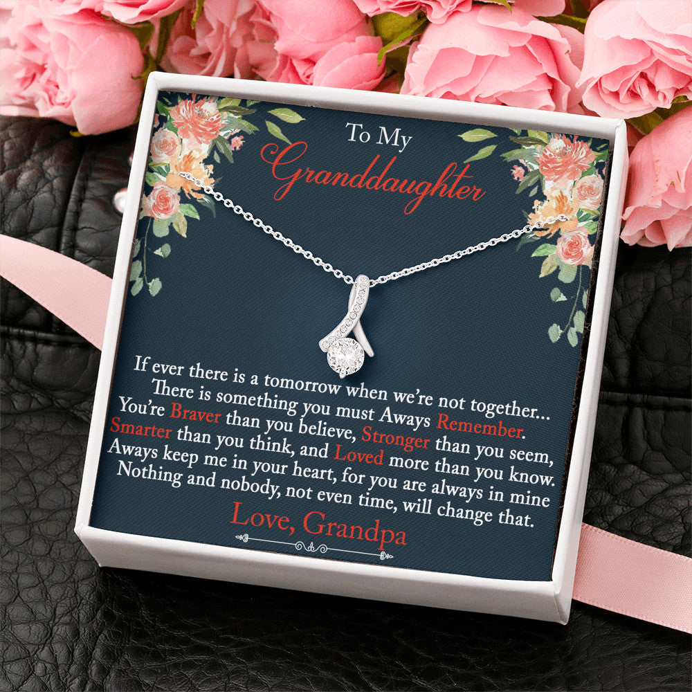 To My Granddaughter Birthday Gift Beauty Alluring Necklace Chain with Inspirational Message