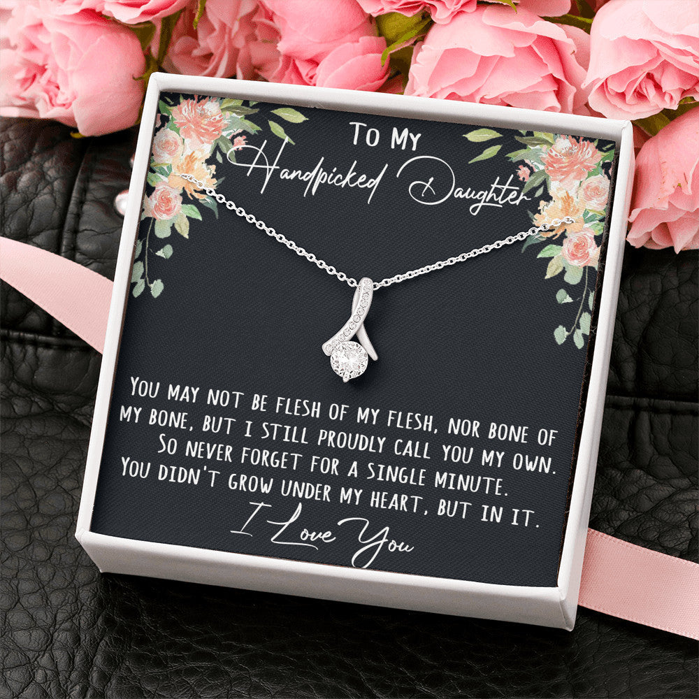 To My Handpicked Daughter Gift - Alluring Love Necklace with Free Inspirational Message Card