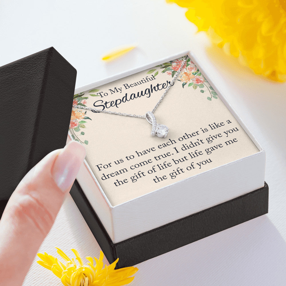 To My Stepdaughter Gift From Step Dad Mom - Luxury Alluring Beauty Necklace, I Love You As If I Were