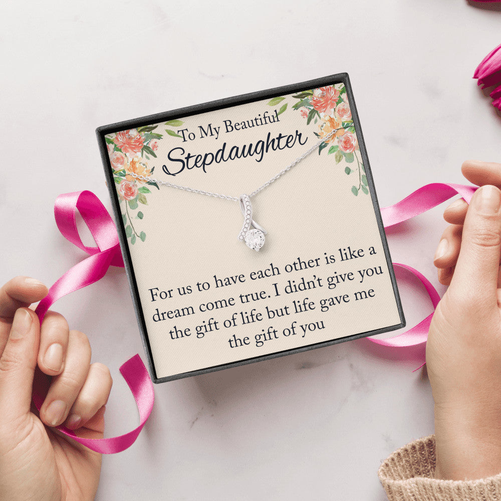 To My Stepdaughter Gift From Step Dad Mom - Luxury Alluring Beauty Necklace, I Love You As If I Were