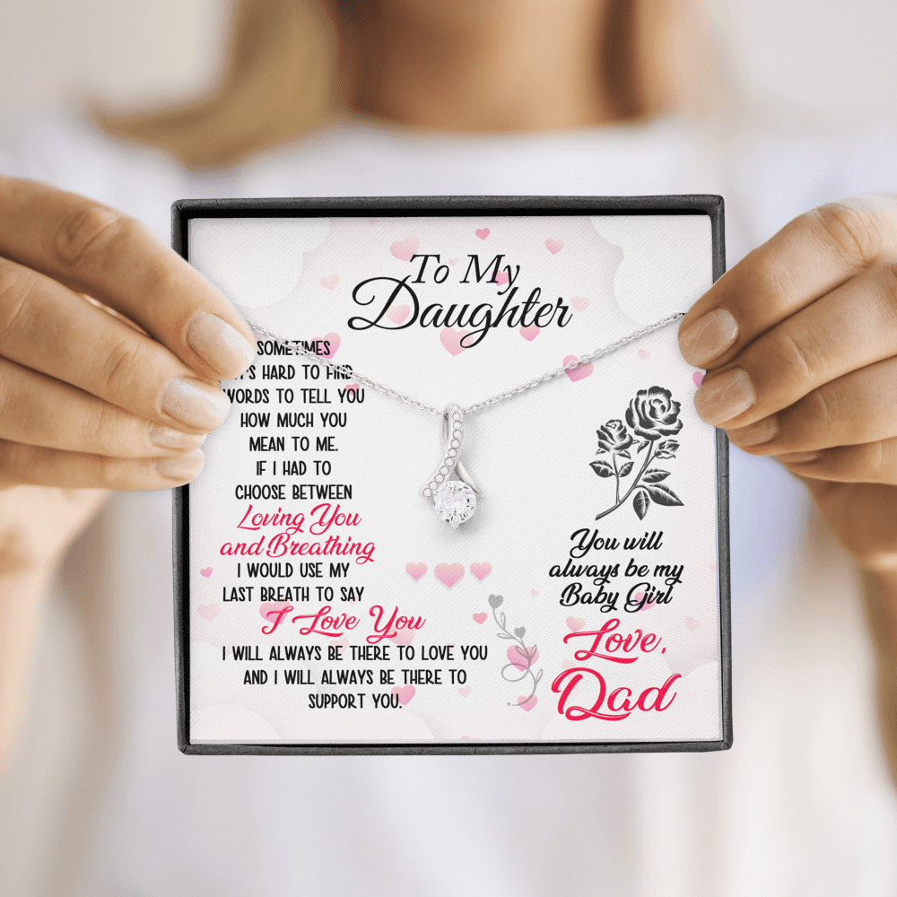 To My Daughter Birthday Gift - Inspirational Unique Alluring Beauty Necklace For Xmas Back to School or any Gift Occasion