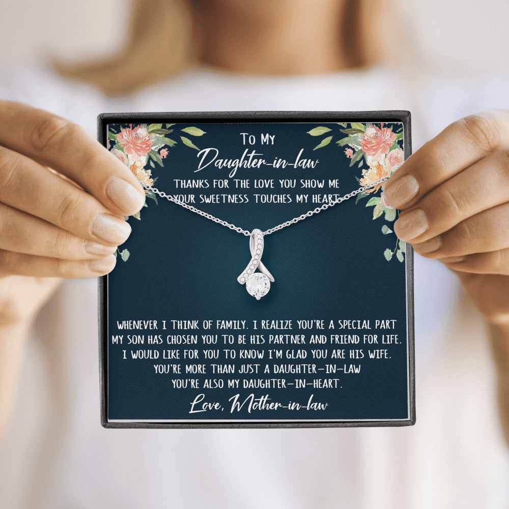 To My Daughter-in-law Gift Alluring Beauty Necklace with Inspirational Message Card From Mother-in-law