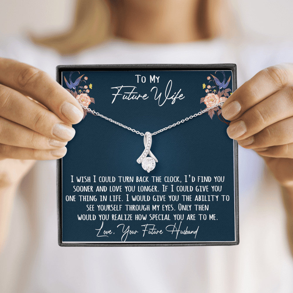 To My Future Wife Gift - Alluring Beauty Necklace with Message Card, Sentimental Wife Birthday Surprise Necklace