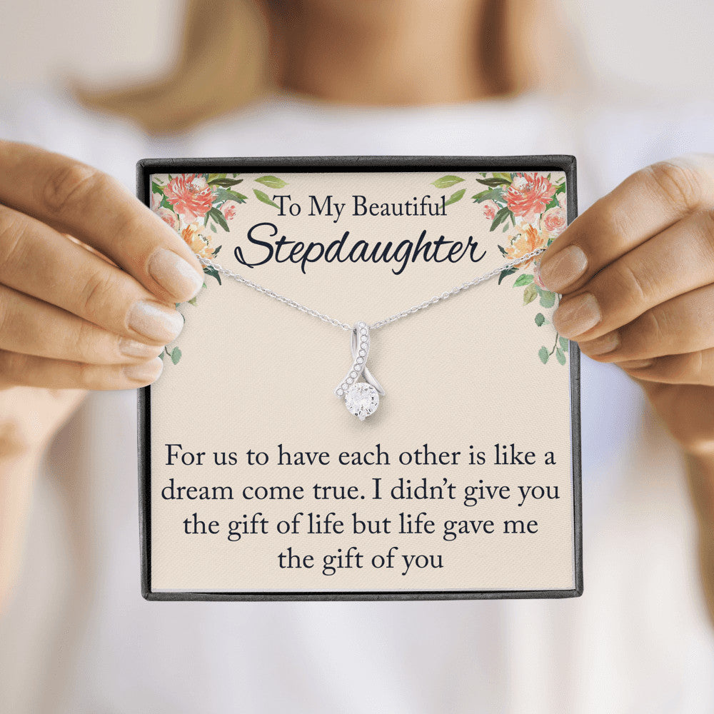 To My Stepdaughter Gift From Step Dad Mom - Luxury Alluring Beauty Necklace, I Love You As If I Were