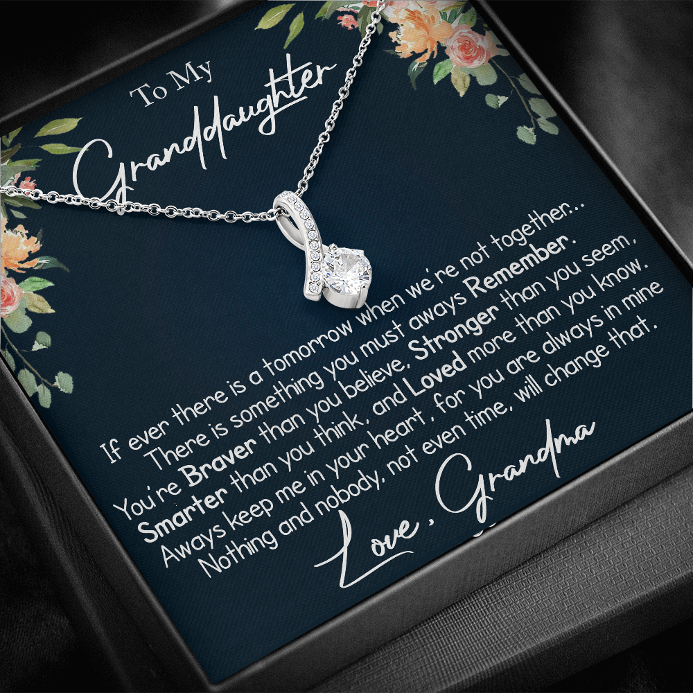 To My Granddaughter Birthday Gift From Grandma Beauty Alluring Necklace Chain with Inspirational Message