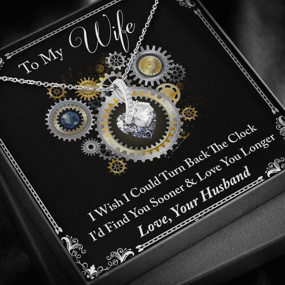 To My Wife Love Gift I Wish I Could Turn Back the Clock Alluring Beauty Necklace for Wedding Anniversary Birthday