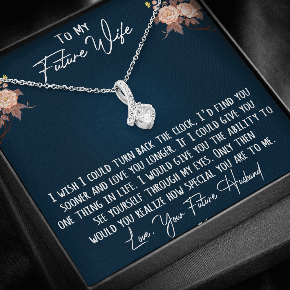 To My Future Wife Gift - Alluring Beauty Necklace with Message Card, Sentimental Wife Birthday Surprise Necklace