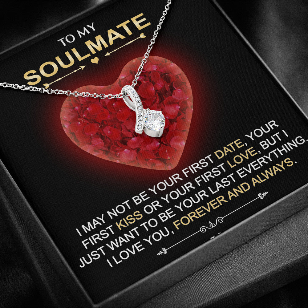 To My Soulmate Gift- Alluring Beauty Luxury Necklace Chain With Inspirational Message Card For Special Occasions