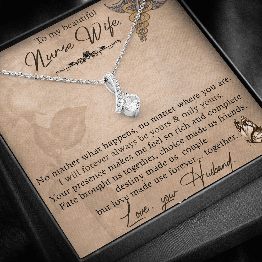 To My Nurse Wife Gift - Luxury Alluring Beauty Necklace For Birthday Wedding Anniversary or Special Occasions