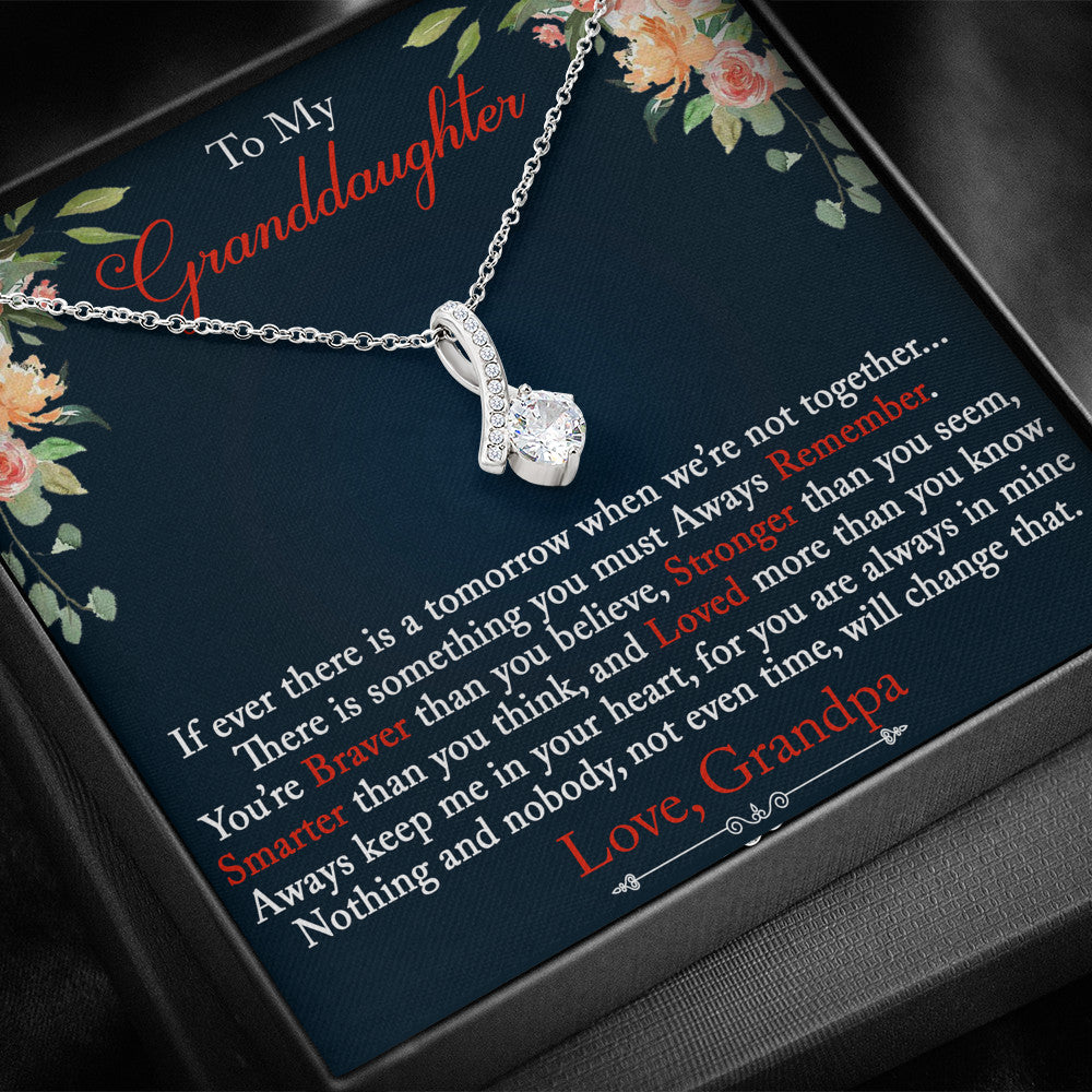 To My Granddaughter Birthday Gift Beauty Alluring Necklace Chain with Inspirational Message