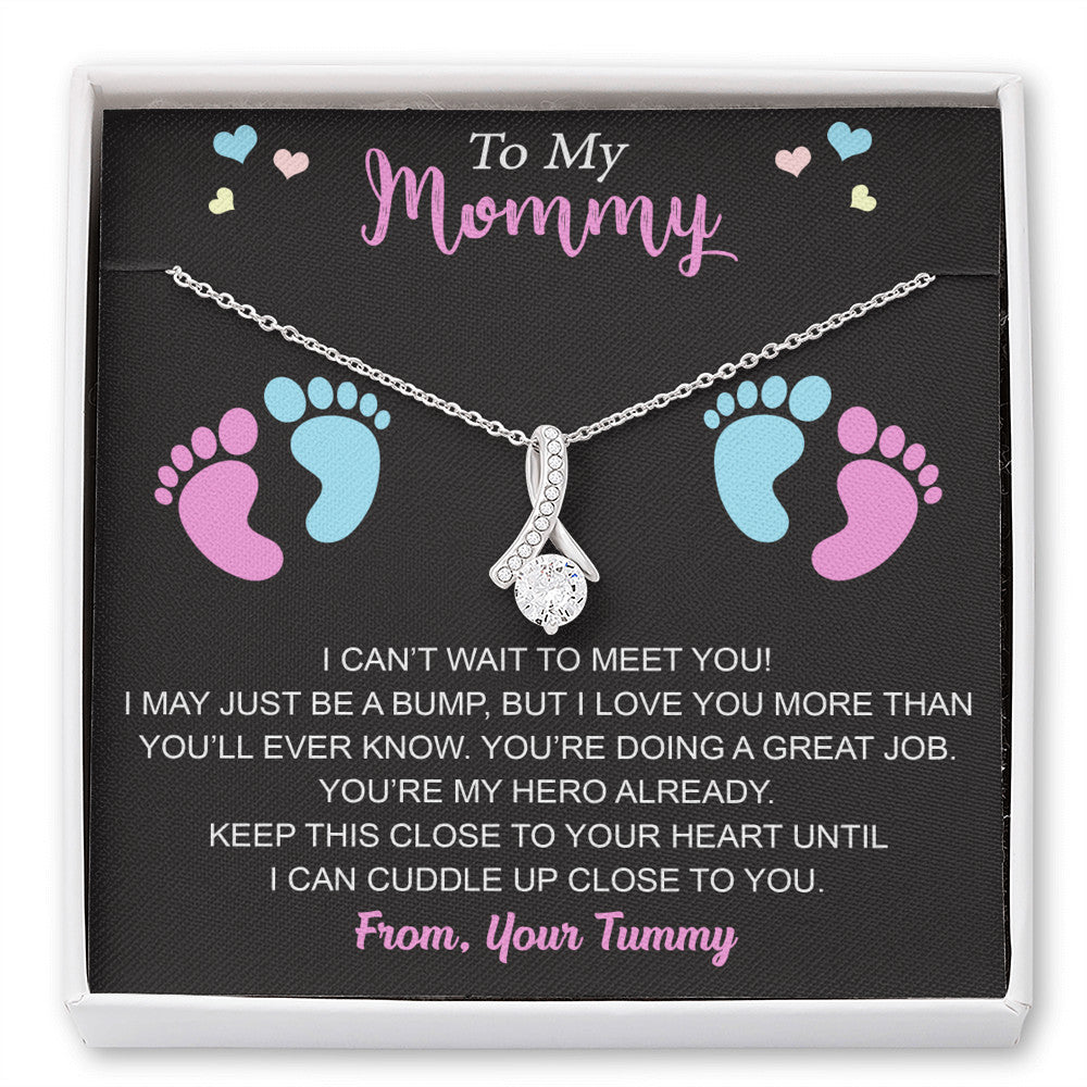 To My Mommy Luxury Alluring Necklace Gift for New Mom, First Time Expectant Mom, New Pregnant Mom