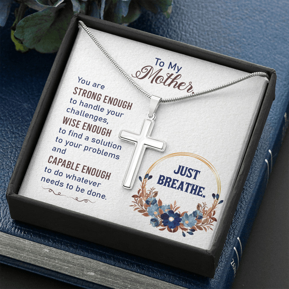 To My Mother Gift Ideas - Luxury Cross Necklace Necklace with Inspirational Message Card For Birthday or Special Occasion