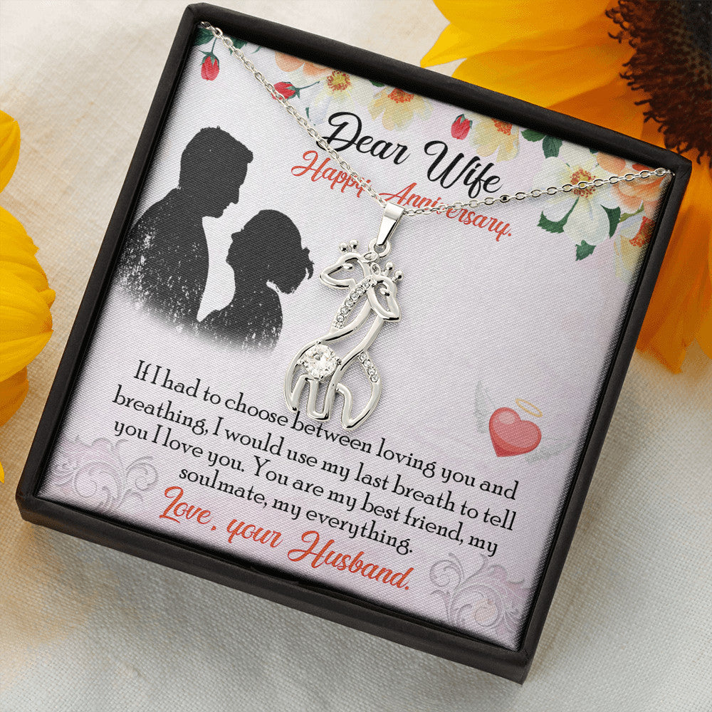 To My Wife Graceful Love Giraffe Necklace - Perfect gift for Birthday Wedding or Special Occasion