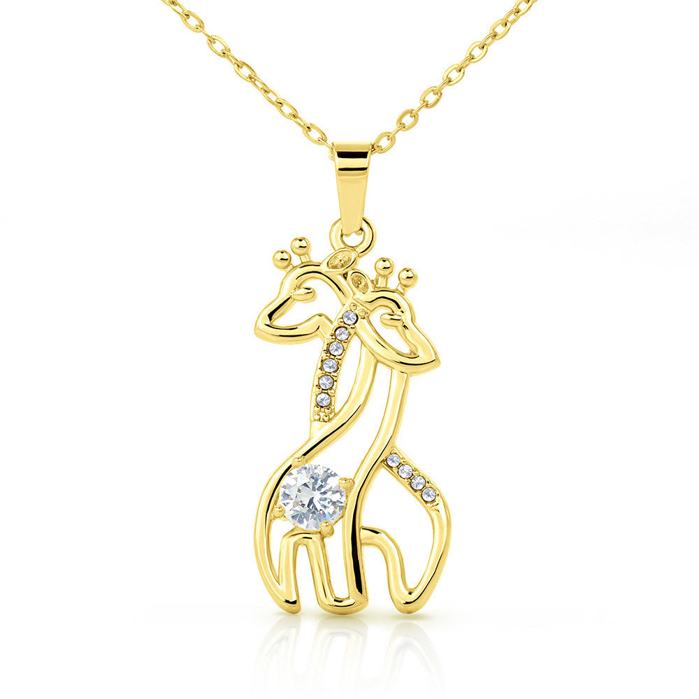 To My Gorgeous Wife Graceful Love Giraffe Necklace - Perfect gift for Birthday Wedding or Special Occasion