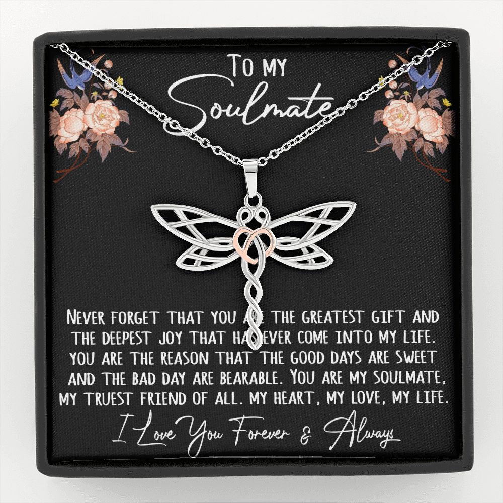 To My Soulmate Gift - Beautifully Styled Dragonfly Pendant