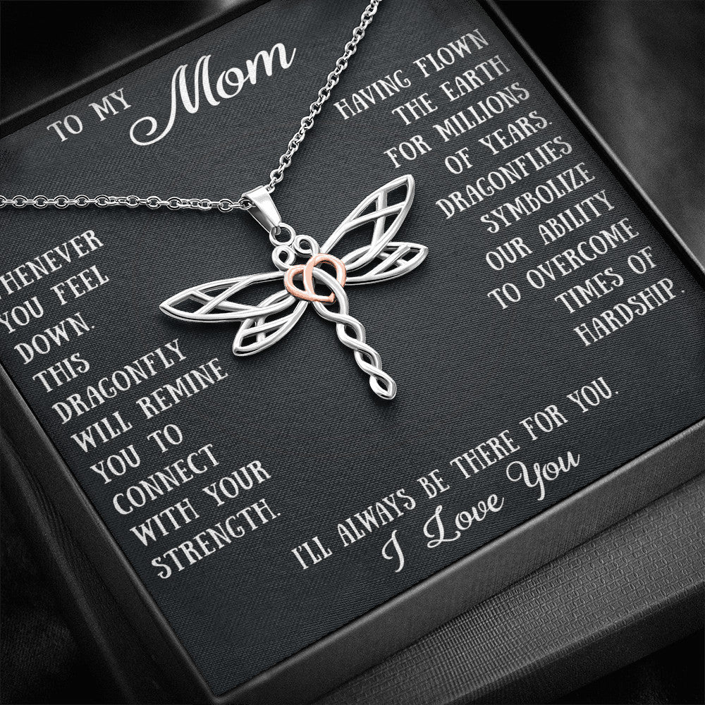 Love Gift for Mom - Luxury Dragonfly Necklace Chain for Birthday, Mother's Day