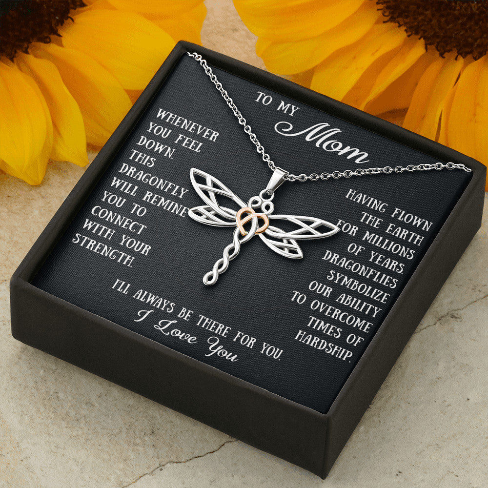 Love Gift for Mom - Luxury Dragonfly Necklace Chain for Birthday, Mother's Day