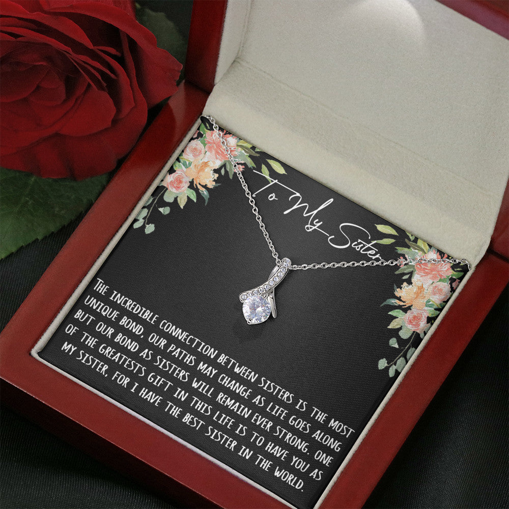 To My Soul Sister Gift - Alluring Love Knot Necklace Inspirational Message For Birthday or Special Occasions