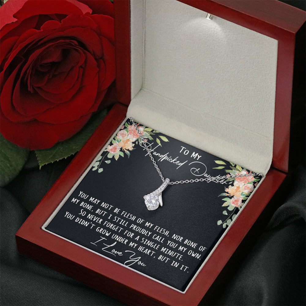 To My Handpicked Daughter Gift - Alluring Love Necklace with Free Inspirational Message Card
