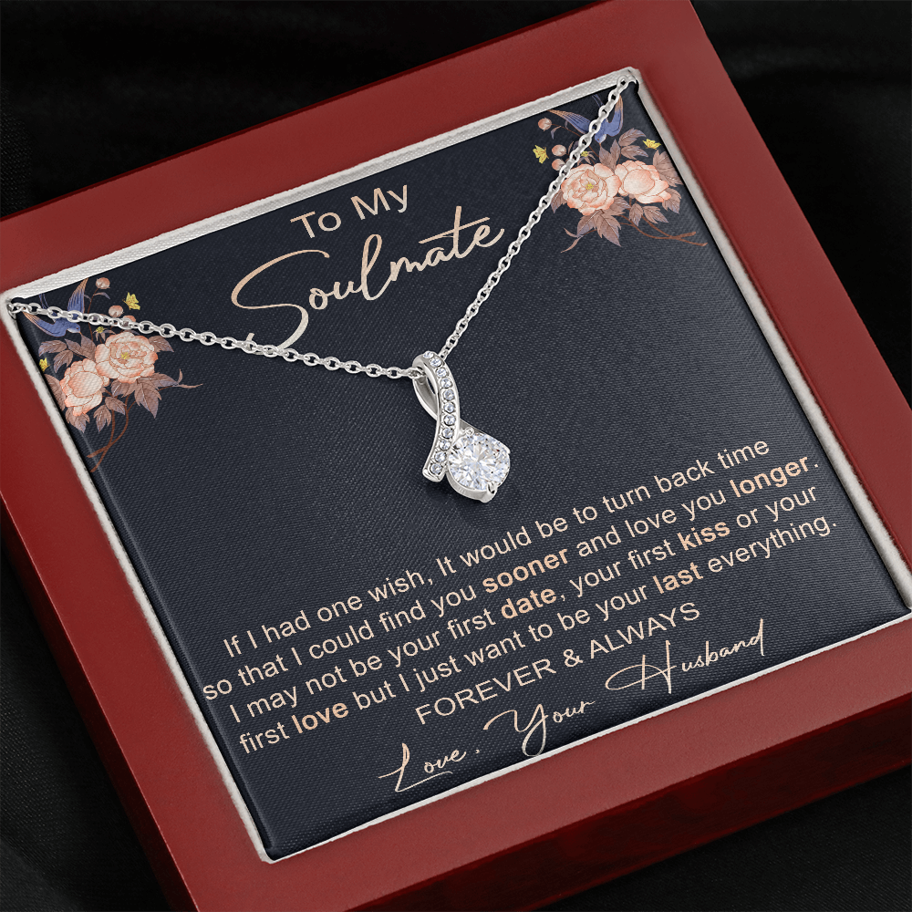 To My Soulmate Love Gift - Luxury Alluring Beauty Necklace for Wife Girlfriend's Birthday, Valentine or Special Occasion