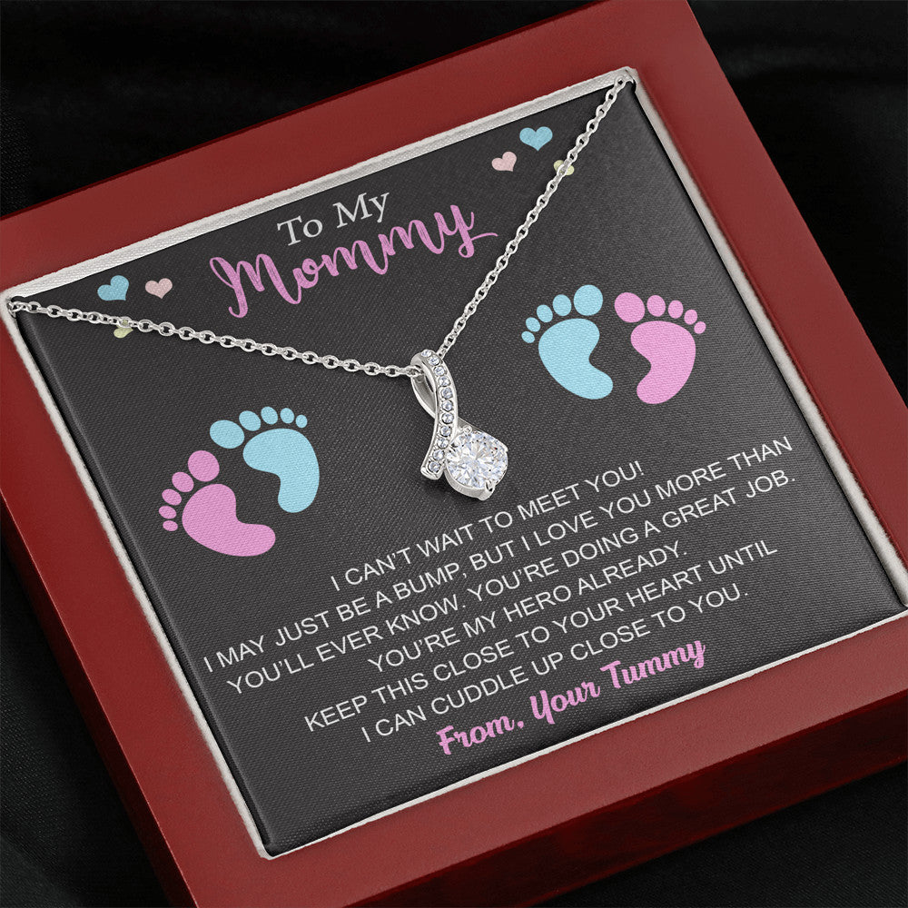 To My Mommy Luxury Alluring Necklace Gift for New Mom, First Time Expectant Mom, New Pregnant Mom