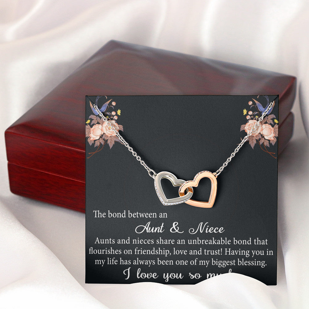 Aunt and Niece Gift, Special Niece Necklace, Niece Keepsakes Interlock Heart Necklace, Gift for Niece from Aunt, Auntie to Niece Jewelry