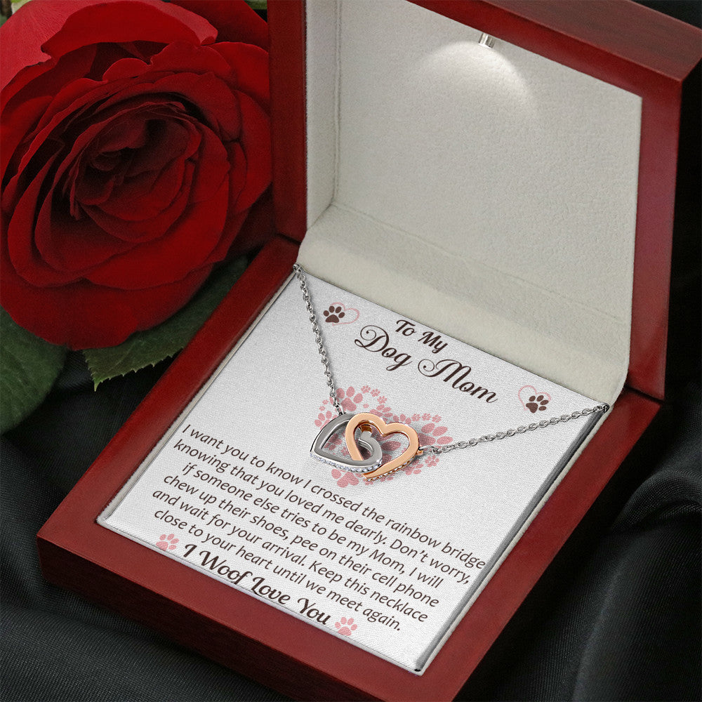To My Dog Mama Gift - Until We Meet Again Interlock Heart Necklace for Mother's Day, Birthday