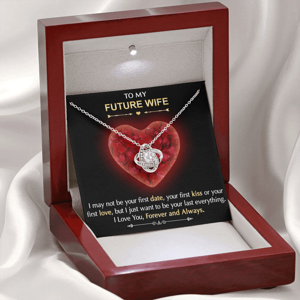 To My Future Wife Gift Love Knot Necklace with Sentimental Message Card, Wife Birthday Surprise Jewelry Present