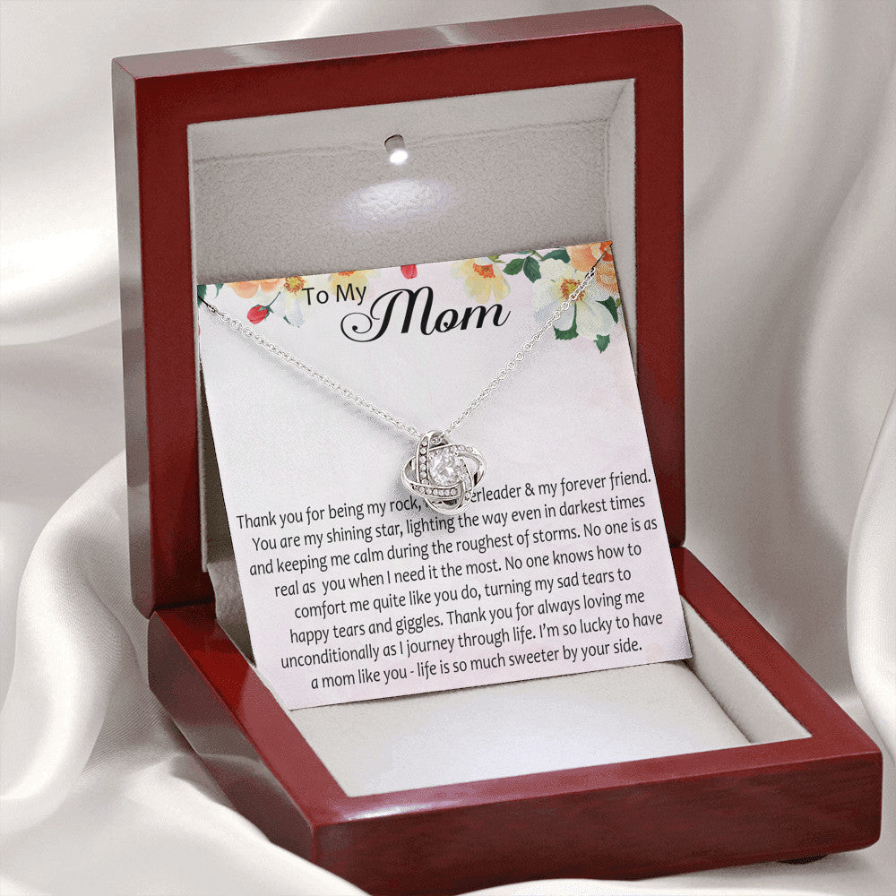 To My Mom Love Knot Necklace From Daughter Son, Mother's Day Trendy Gift For Mommy Mum Mama