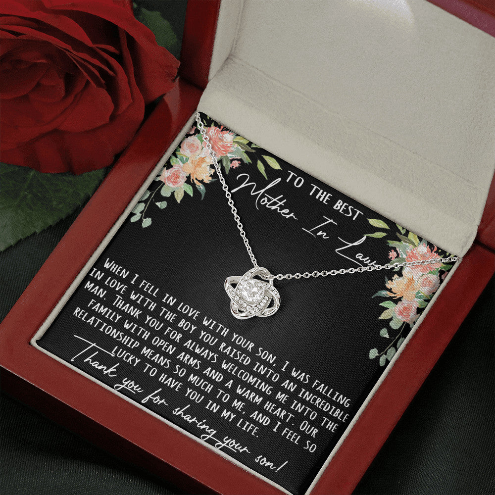 To The Best Mother-In-Law Gift - Alluring Beauty Luxury Necklace with Inspirational Message Card.