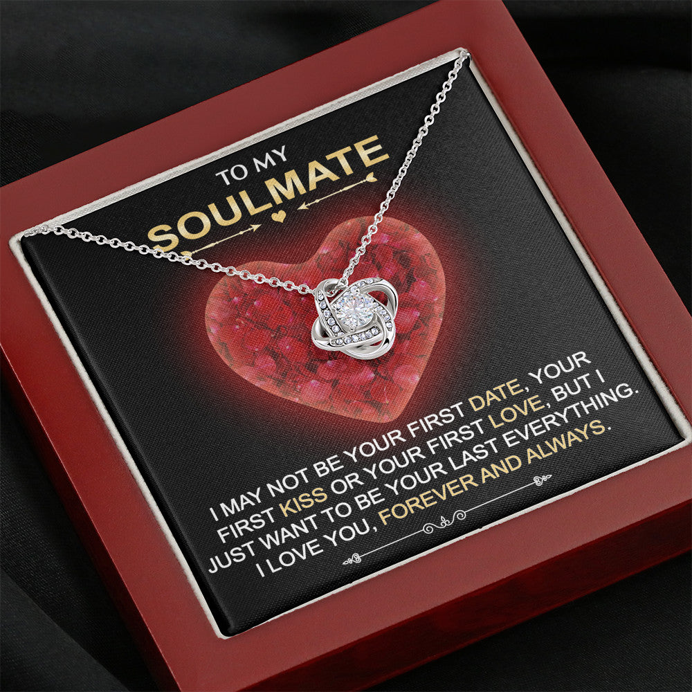 To My Soulmate Gift- Love Knot Luxury Necklace Chain With Inspirational Message Card For Special Occasions