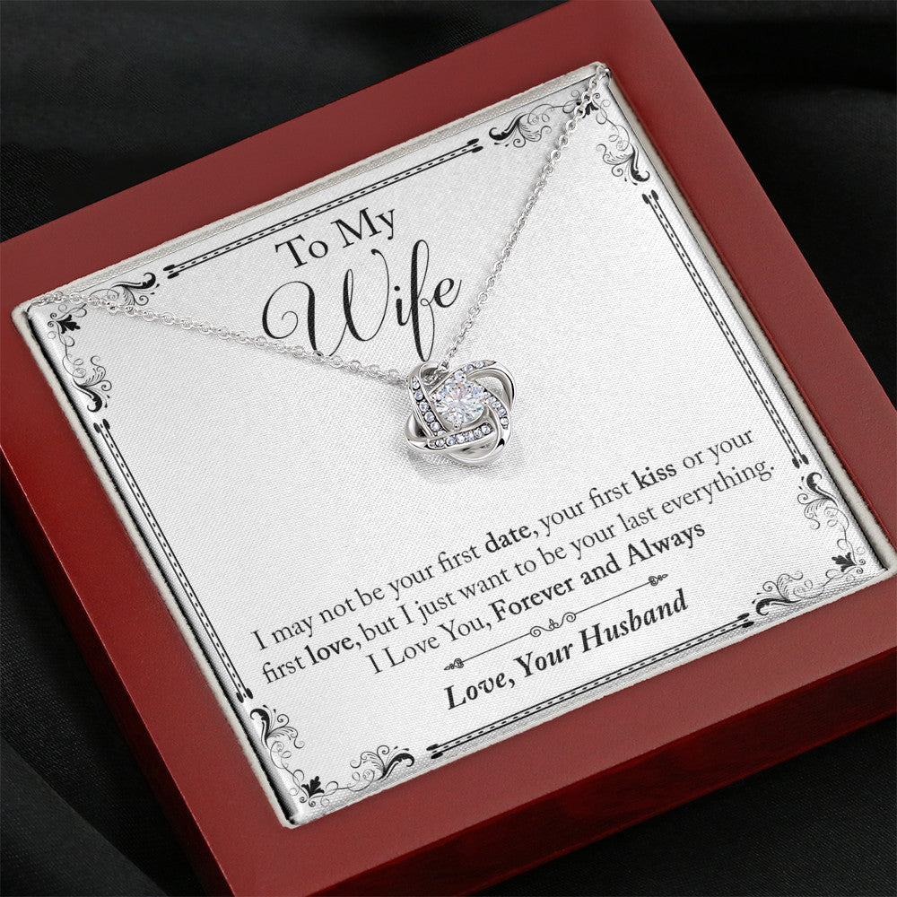 To My Wife Gift for Special Occasion Luxury Love Knot Necklace, Surprise Your Love Jewelry Gift
