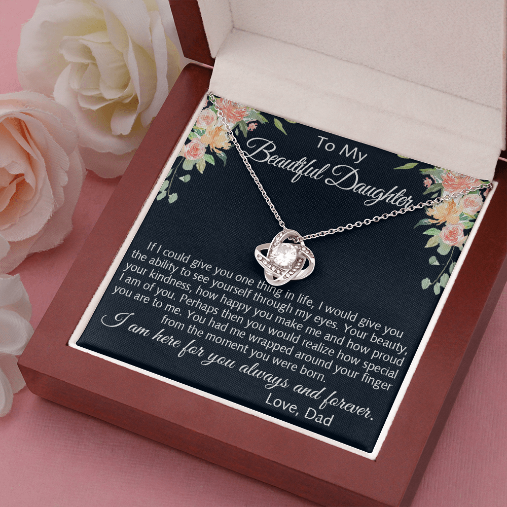 To My Beautiful Daughter Love Gift - Alluring Beauty Luxury Necklace For Birthday