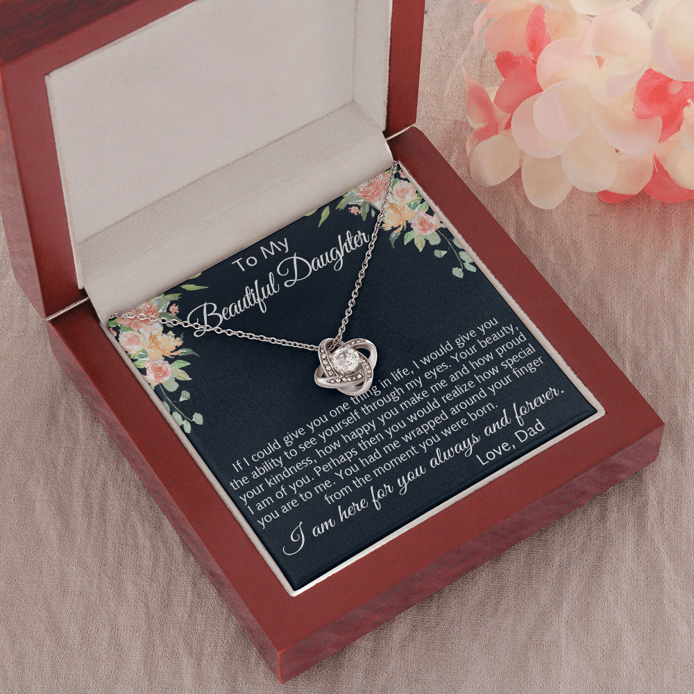To My Beautiful Daughter Love Gift - Alluring Beauty Luxury Necklace For Birthday