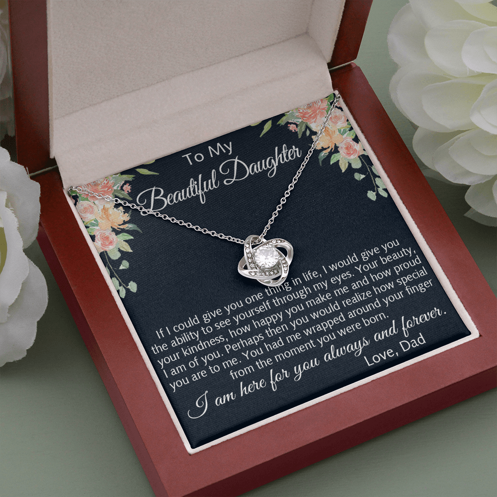 To My Beautiful Daughter Love Gift - Alluring Beauty Luxury Necklace For Birthday