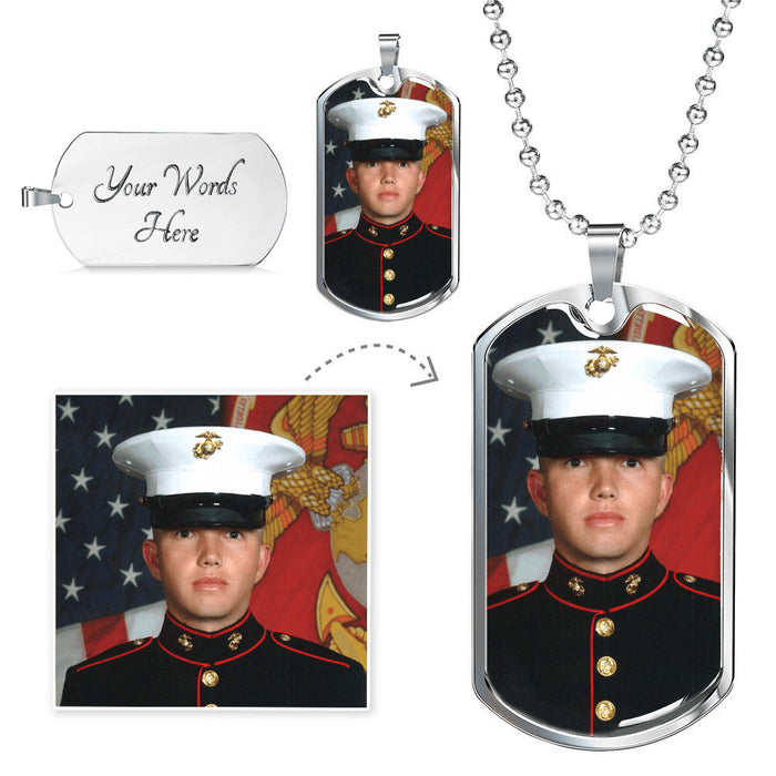 Personalized Picture Dog Tag Military Necklace Custom Photo Gifts